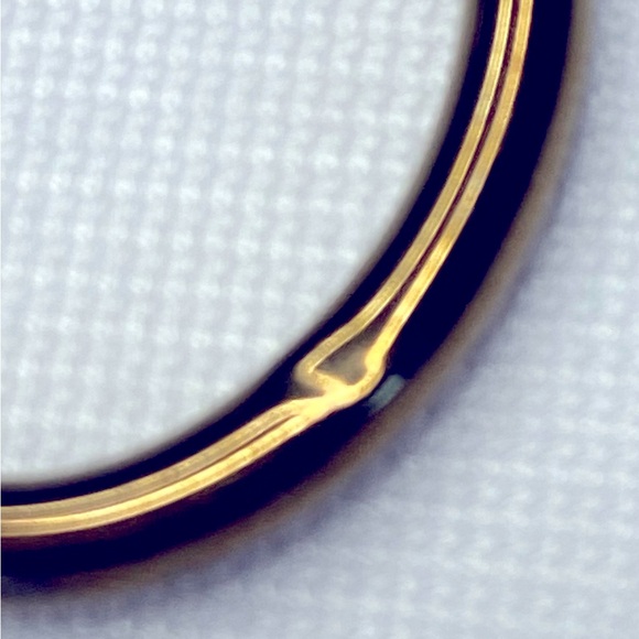 Vntg 14K Gold Brown Hollow Oval Earrings - Picture 2 of 5